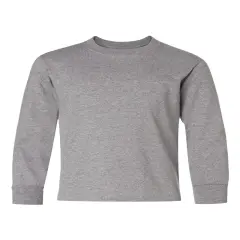 JERZEES&reg; Dri-Power Youth Crew Neck Long Sleeve T-Shirt Oxford