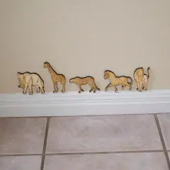 Safari Animals - 5 individual Wooden animals in all. Great for kids bedrooms!