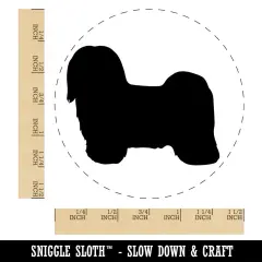 Havanese Dog Solid Self-Inking Rubber Stamp for Stamping Crafting Planners Blue