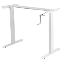 Hand Crank Sit to Stand Desk Frame with Height Adjustable Ideal for Office or Home White