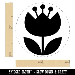Scandinavian Bulbous Tulip Self-Inking Rubber Stamp Ink Stamper for Stamping Crafting Planners Fuchsia