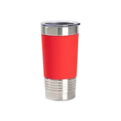 20oz Stainless Steel Tumber with Removable Silicone Sleeve (Red/White)