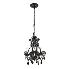 Kato Collection Pendant D12.6 H16.3 Lt:4 polished Black Finish