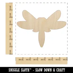 Elegant Abstract Dragonfly Line Art Unfinished Wood Shape Piece Cutout for DIY Craft Projects