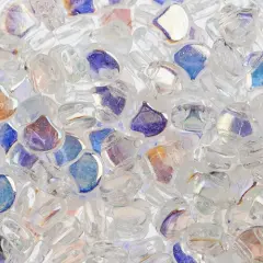 John Bead Czech Glass AB/Bronze Ginko Beads, 50g Crystal AB