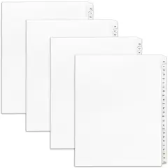 Avery Legal Exhibit Binder Dividers, Preprinted 76-100 Tab, Side Tabs, Unpunched Letter Size, 1 Set Collated, 4 Sets per Pack (01704)