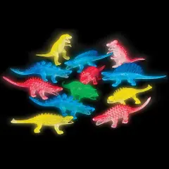 12 Glow In The Dark Assorted Toy Dinosaurs Set
