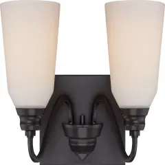 Calvin 2-Light Wall Mounted Vanity & Wall Light Fixture in Mahogany Bronze