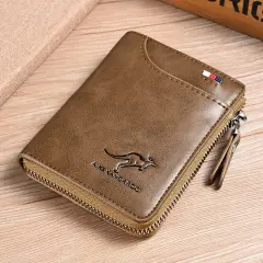 Kitcheniva Mens Leather Wallet RFID Blocking Credit Card ID Holder Khaki