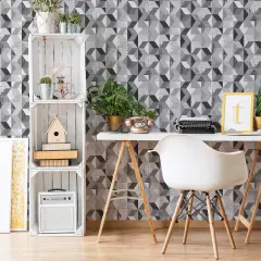 Transform Geo Mono Peel and Stick Wallpaper