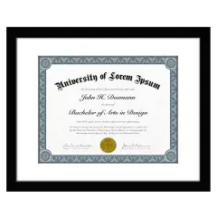 Americanflat 11x14 Diploma Frame - 8.5x11 with Mat or 11x14 without Mat - Certificate Frame for Displaying Documentation - Shatter Resistant Glass - Hanging Hardware