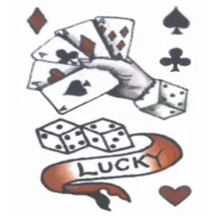 Vintage Looks Lucky Gambler 4 Of A Kind Tattoos Costume Accessory