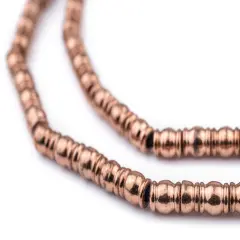 The Bead Chest Copper Beveled Barrel Beads 7x5mm, Full Strand of Quality Metal Spacers for DIY Jewelry Design