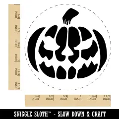 Spooky Halloween Jack o Lantern Pumpkin Self-Inking Rubber Stamp Ink Stamper for Stamping Crafting Planners Black