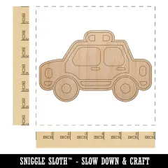 Police Cop Car Vehicle Automobile Unfinished Wood Shape Piece Cutout for DIY Craft Projects