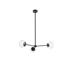 Briggs 32 inch pendant in black with clear shade