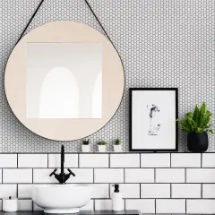 Transform Hexagon White Peel and Stick Wallpaper