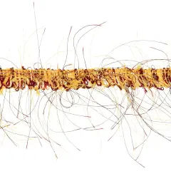 10 yards of Pippa Eyelash Fringe Trim | 10 yard cut Yellow/ Brick Red