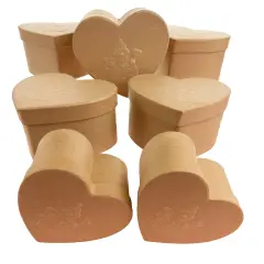 12 Units of Heart Box with Embossed Snowman