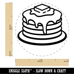 Pancakes Stack Syrup Butter Self-Inking Rubber Stamp Ink Stamper for Stamping Crafting Planners Red