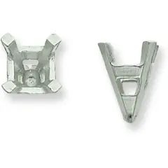 14K White Gold 4 Prong Princess Center Head Setting 5mm