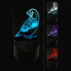 Happy Zebra Finch Bird 3D Illusion LED Night Light Sign Nightstand Desk Lamp