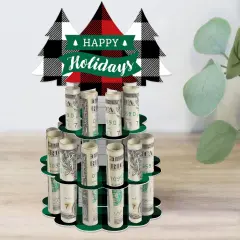 Big Dot of Happiness Holiday Plaid Trees - DIY Buffalo Plaid Christmas Party Money Holder Gift - Cash Cake