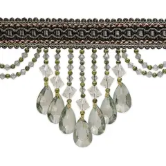 Isabella Scalloped Bead Fringe Trim Gray Multi