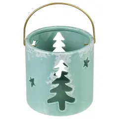 Northlight Pine Tree and Star Cutout Tea Light Christmas Candle Holder - 4.25" - Green