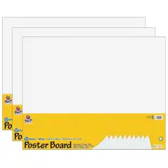 Poster Board, White, 22" x 28", 10 Sheets Per Pack, 3 Packs