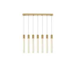 Weston 7 lights pendant in satin gold