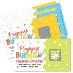 Big Dot of Happiness Party Time - Happy Birthday Party Game Scratch Off Cards - 22 Count