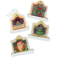 CC Christmas Decor 72 White and Green Santa Claus Christmas Candles 4.25"