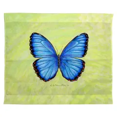 Betsy Drake Blue Morpho Outdoor Wall Hanging 24x30