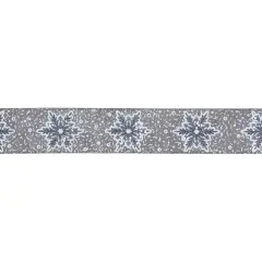 Northlight Gray Snowflake Christmas Wired Craft Ribbon 2.5" x 10 Yards