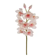 Lifelike 30" Light Pink Silk Cymbidium Orchid Stem - Elegant and Versatile Floral Decor for Any Occasion