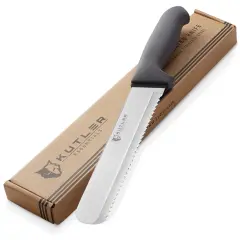 KUTLER Professional Bread Knife and Cake Slicer with Serrated Edge - Ultra-Sharp Stainless Steel Cutlery
