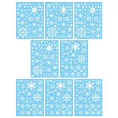 Wrapables Snowflake Window Clings Decal Stickers, Christmas Winter Decoration for Glass Windows 8pc Festive