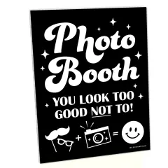 Big Dot of Happiness Party Props Photo Booth Sign - Printed on Sturdy Plastic Material - 10.5 x 13.75 inches - Sign with Stand - 1 Piece
