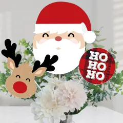 Big Dot of Happiness Jolly Santa Claus - Christmas Party Centerpiece Sticks - Table Toppers - Set of 15