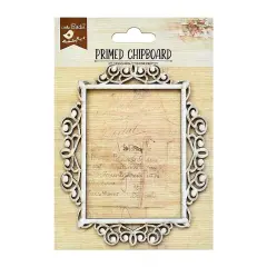 Little Birdie Laser Cut Primed Chipboard 1/Pkg-Antique Rectangle Frame