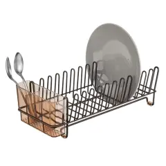 mDesign Compact Countertop, Sink Dish Drying Rack Caddy