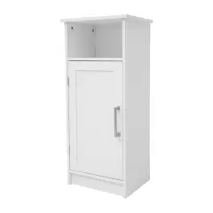 Merrick Lane Vigo Bathroom Storage Cabinet with Adjustable Cabinet Shelf, Upper Open Shelf, and Magnetic Closure Door White
