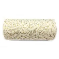 Wrapables Cotton Baker's Twine 12ply 110 Yard, White/Gold Metalic