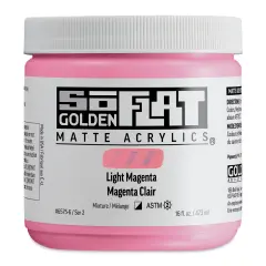 Golden SoFlat Matte Acrylic Paint - Light Magenta, 473 ml, Jar