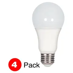 4PK - 15.5w A19 LED 120v Medium base 2700K Warm White