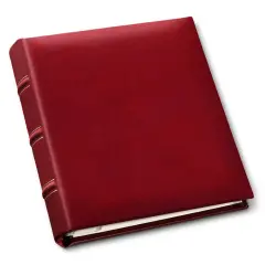 Gallery Leather Travel Photo Album Holds 4x6 Photos, 3 Ring Binder, 50 Pages for 50 Photos, Fillable, Handcrafted &ndash; 6.5&rdquo; x 5.5&rdquo; Acadia Deep Red