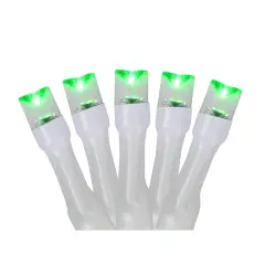 Northlight LED Wide Angle Christmas Lights - Green - 9.5' White Wire - 20ct