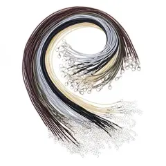 50 Pieces Necklace Cord with Clasp Bulk for Necklace Bracelet Jewelry Making Multicolor