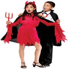 Fun World Kid's Black Fabric Cape Halloween Accessory - One Size